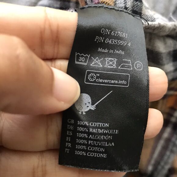 Monki Gray Yellow Plaid Flannel Collared Long Sleeve Casual Winter Shirt Dress M - Picture 11 of 12